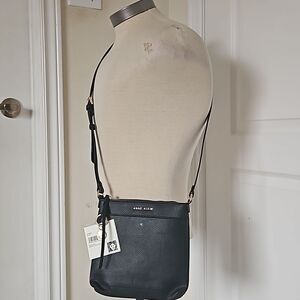 HOST PICK Anne Klein Leather Crossbody Shoulder Bag Black